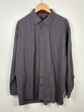 Marco Men’s Regular Fit Dress Shirt Maroon Red Grey Button Up Collared Size 2XB